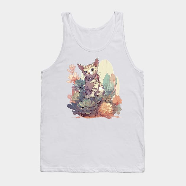 Cute Bengal cat Tank Top by GreenMary Design